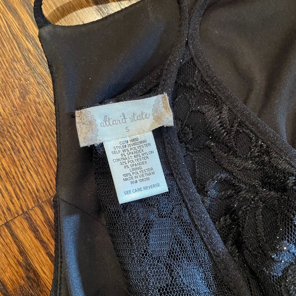 Altar’d State S black cocktail dress spaghetti straps lace sparkles size small - Picture 7 of 9